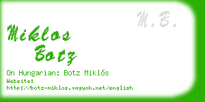 miklos botz business card